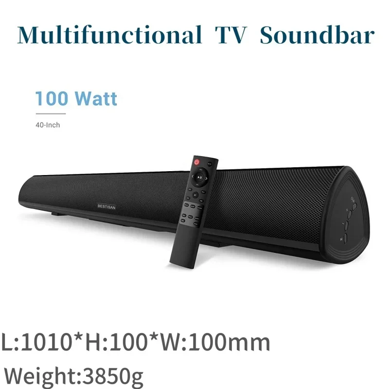 Heavy Bass Home Theater Audience Dolby Sound Effect Echo Wall Wired Bluetooth Speaker TV Sound Bar 100W Powerful Caixa De Som TF