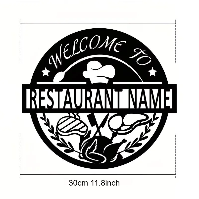 Custom Modern Metal Welcome Sign - Personalized Restaurant Name Wall Art, Indoor/Outdoor Decor, Restaurant Entrance Decor