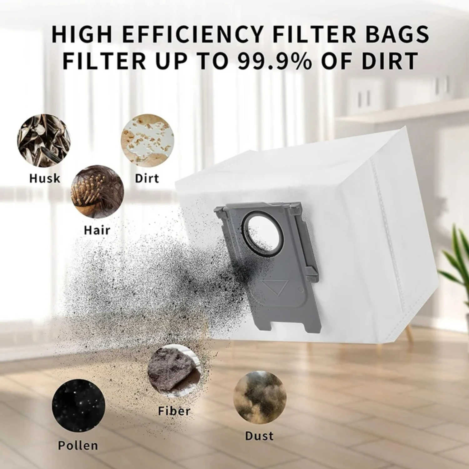 hance Your Cleaning Efficiency with Top-Quality Dust Bags for S8 Pro Ultra, S7 Maxv Ultra, and Q7 Max+ Vacuum Cleaners - Pack of