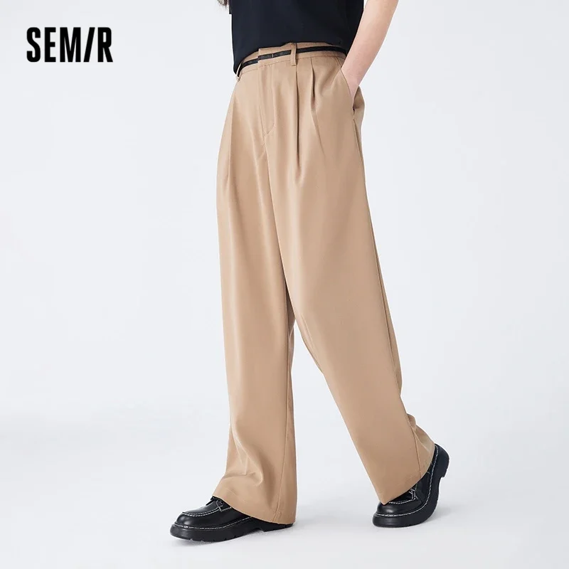 Semir Women Pants Casual Pants Autumn New Easy-care Drape Wide-leg Fashion Commuting Simple Personality Letter Trousers Pants