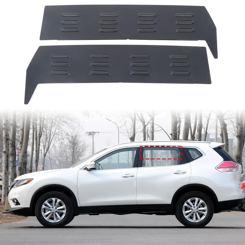 

For 2014+ Nissan X-Trail Rear Ventilation Louvers Rear triangular window decorative louver Aluminum Alloy Car Accessories