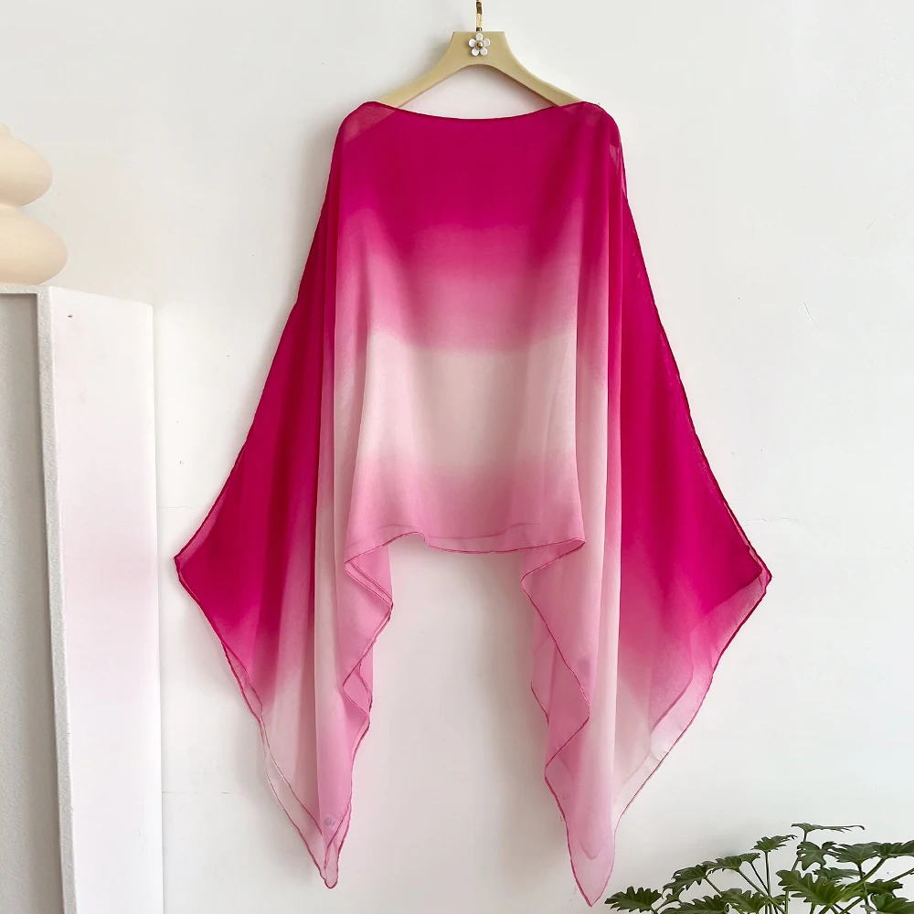 Spring and Summer Women Plain Colour Travel Ethnic Style Shawl Cotton Linen Feel Thin Type Sunscreen Beach Towel Split shawl