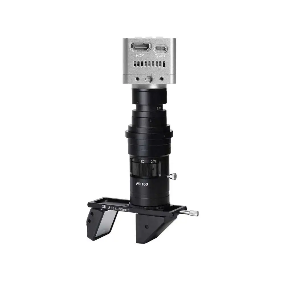 Maxgeek HY-6120s Real 4K UHD 3D Microscope Camera 200X Parfocal Lens Industrial Electronic Digital Microscope for PCB Soldering