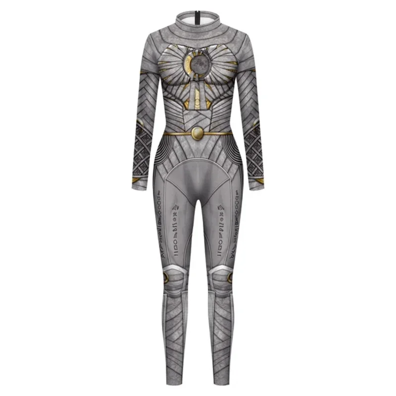 A Halloween Zawaland Moon Knight Cosplay Costumes 3D Print Marc Spector Male Zentai Bodysuit Party Jumpsuits