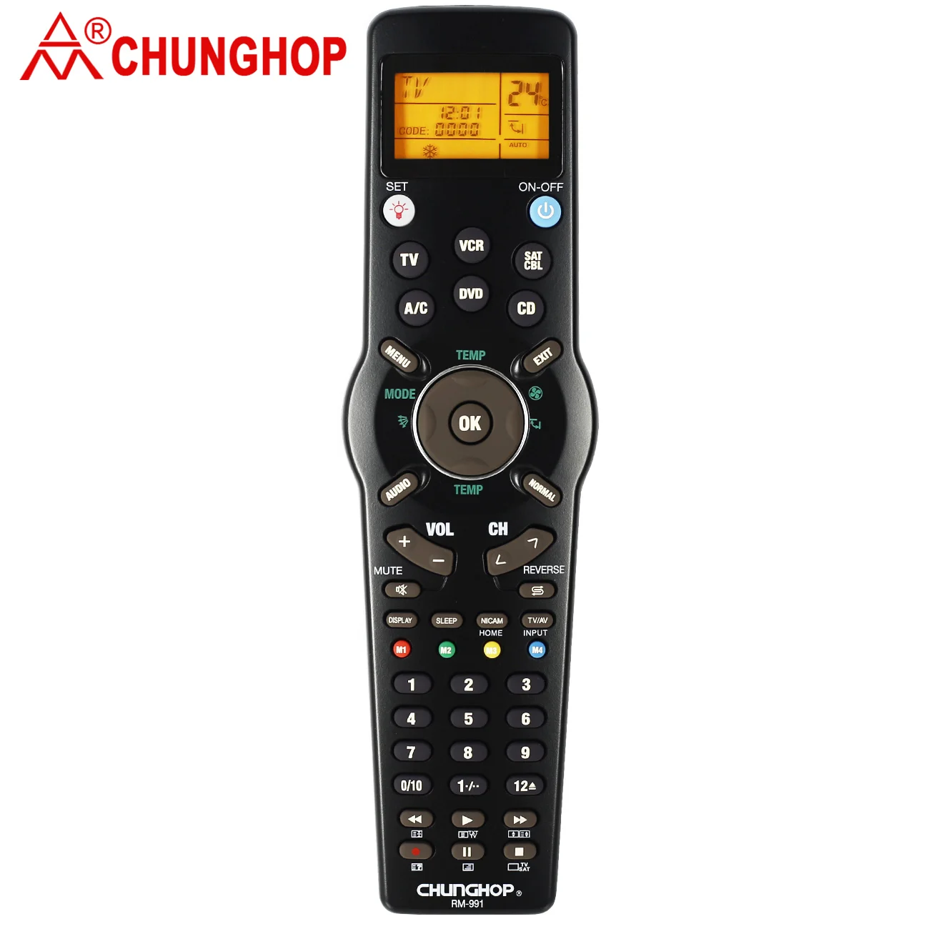 Learn Remote Control Rm-991 Universal Infrared TV Set Top Box CD DVD