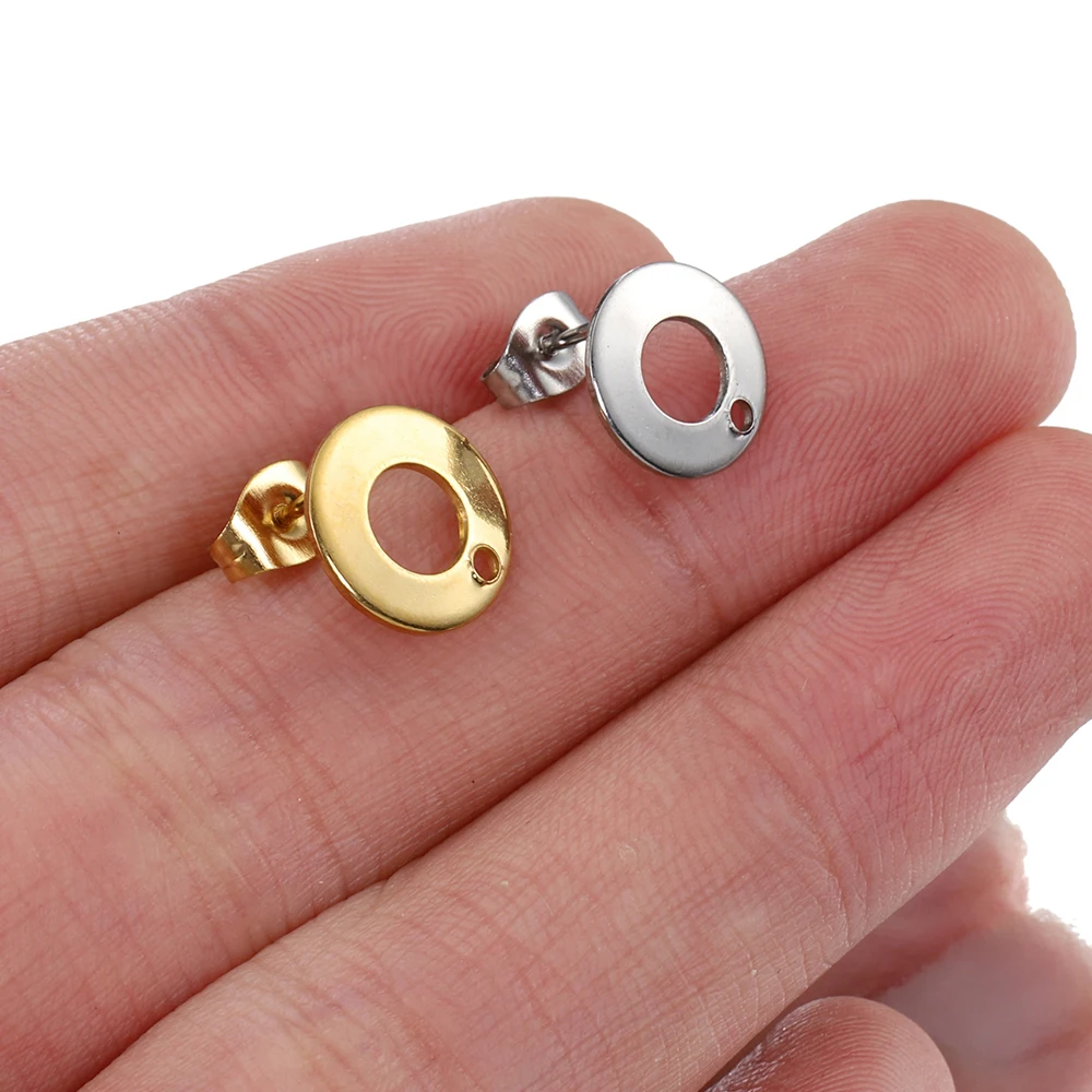 10pcs Stainless Steel Earrings Making Materials Findings Ear Studs Dangle Earrings Earplugs for DIY Jewelry Making Accessories