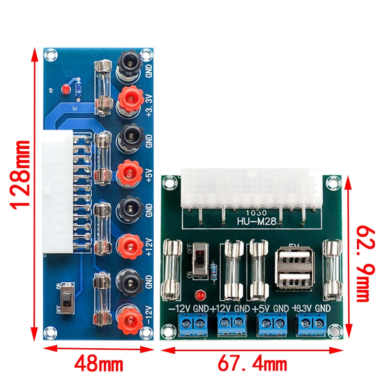 XH-M229 Desktop PC Chassis Power ATX Transfer to Adapter Board Power Supply Circuit Outlet Module 24Pin Output Terminal 24 pins