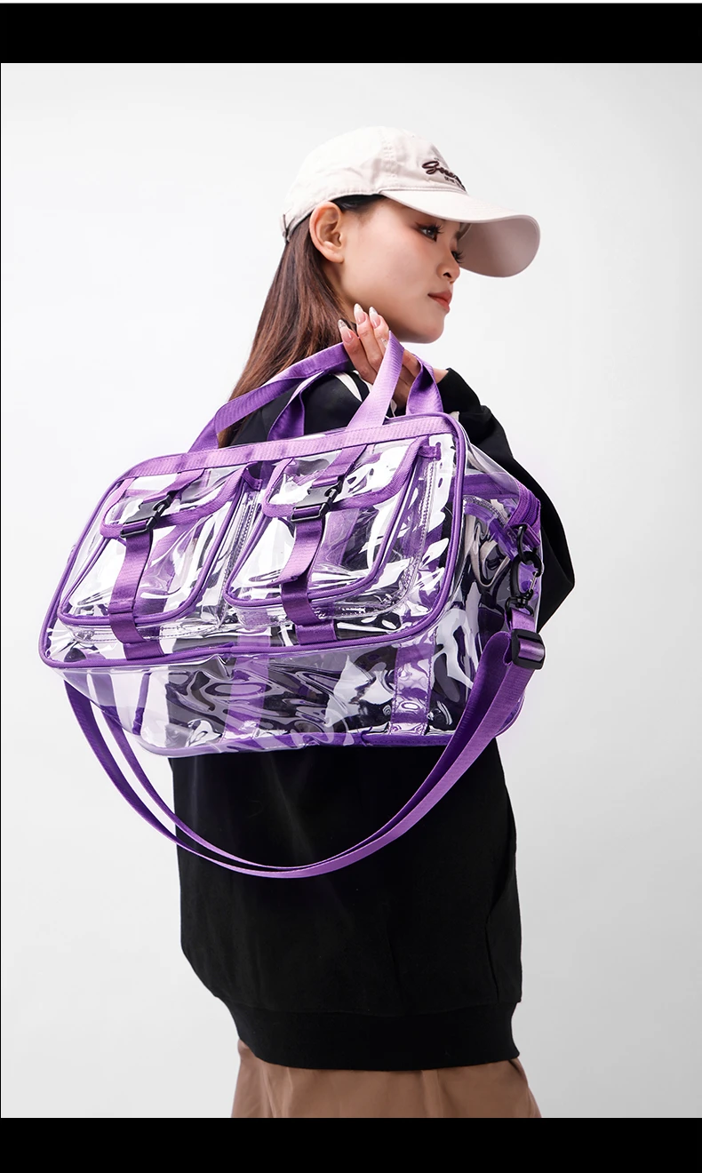 

Solid Color PVC 2025 New Travel Duffels Zipper Simple Large Capacity Casual Shoulder Bag Soft Trendy Western Style Handbag