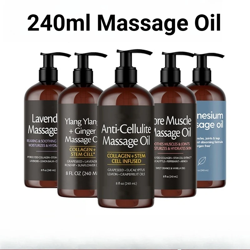 Skin Firming Body Massage Oil 240ml Natural Aromatherapy Relaxing Soothing Skin Care Essential Oil for Body Massage