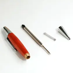 Red Wood Silver Chessboard Twist Trim Fat Ballpoint Pen Writing Tool School Office Stationery