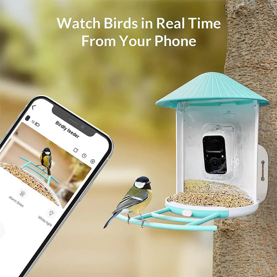 2MP Solar Smart AI Bird Feeder Camera Set Automatic Clear View Window Bird Feeder Tube Camera Smart Wireless Camera Bird Feeder