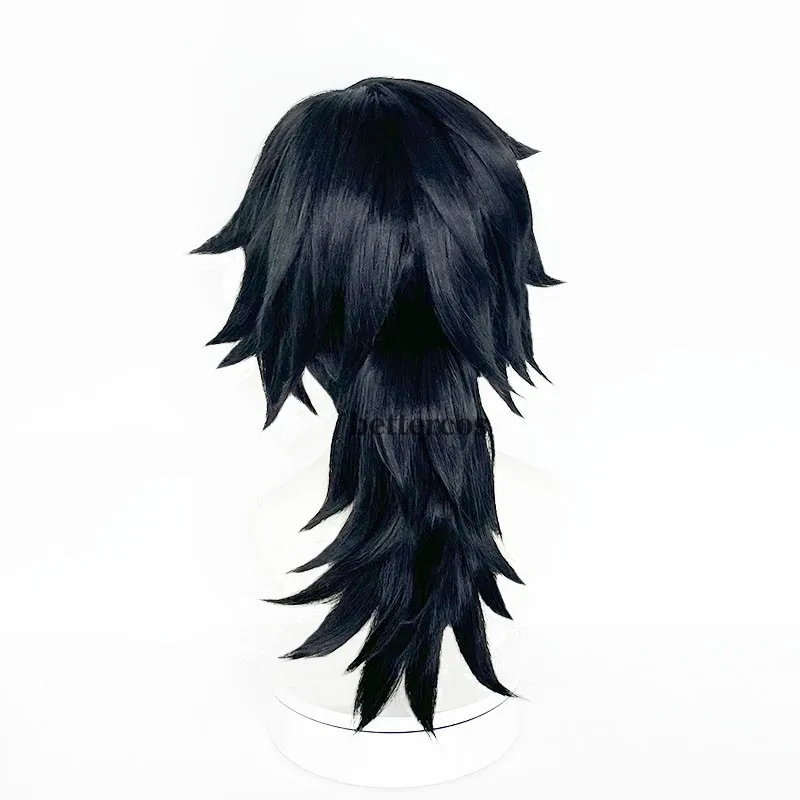 Tomioka Giyuu Nature Black Heat Resistant Cosplay Costume Wigs + Wig Cap