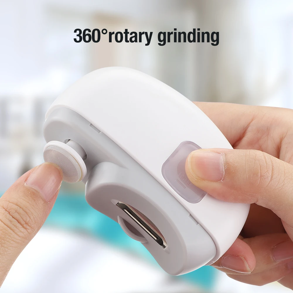 

Rotatable Electric Nail Clipper For Baby Adult Automatic Nail Clippers With Light Nails Trimmer Cutter Manicure Polishing Tools