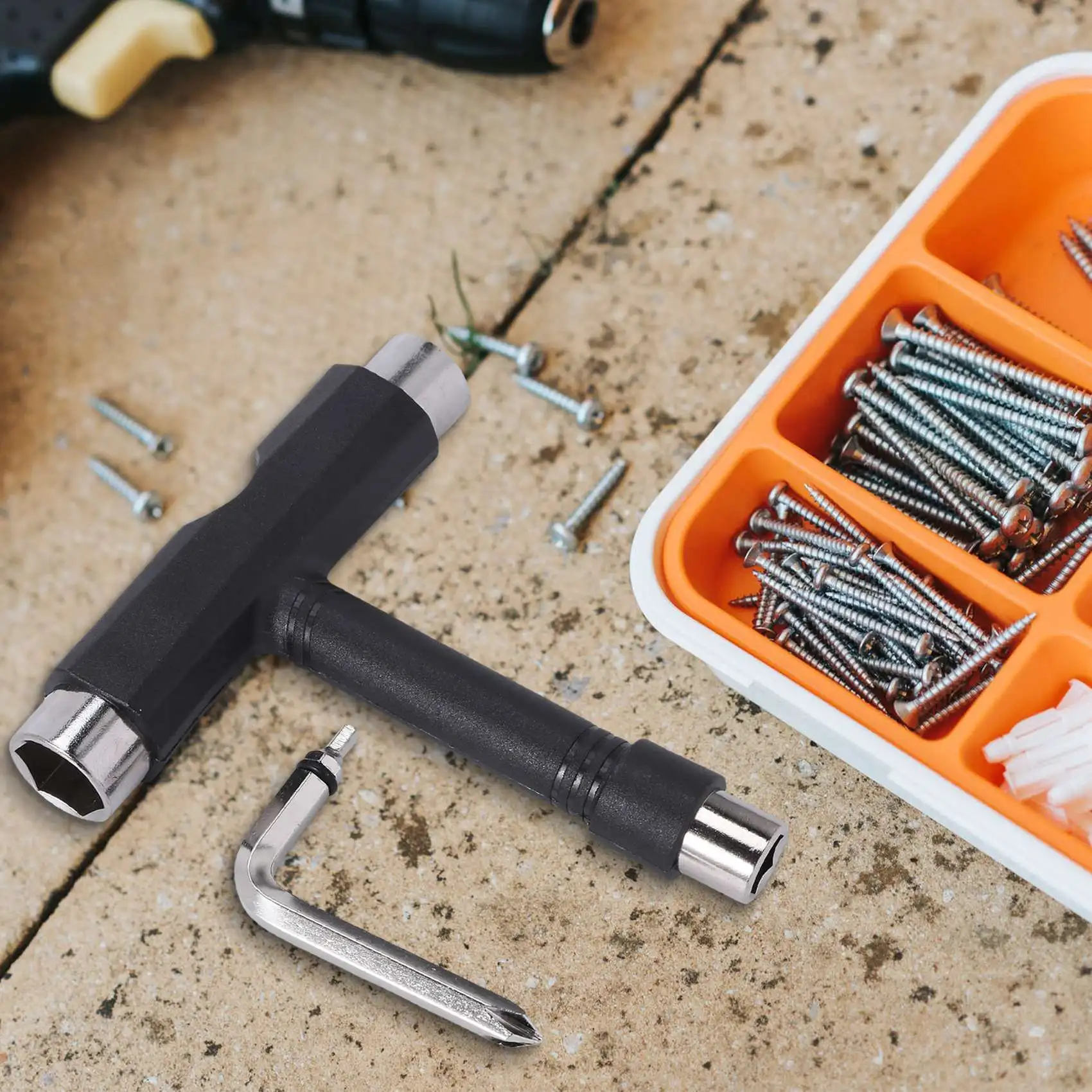 SMIEA Skateboard Hardware,Skate T-Type Tools Skateboard Riser Shock Pads,Shockpads Hardware Screws,Axle Washers/Nuts/Spacers