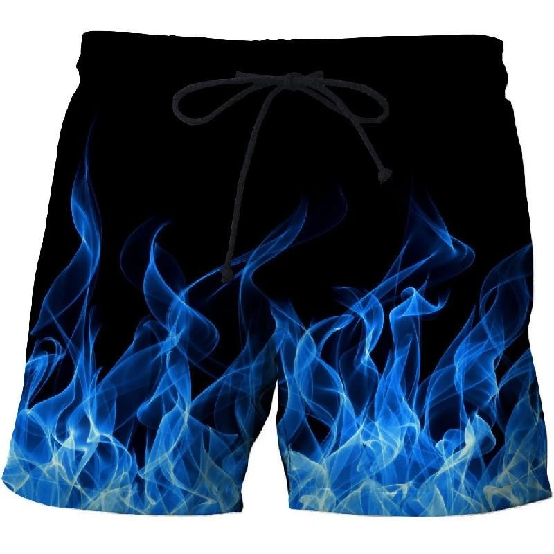 

Summer Fashion Flame 3D Print Beach Shorts Men Women Casual Oversized Surfing Board Sport Pants Swimsuits Trunks Clothing