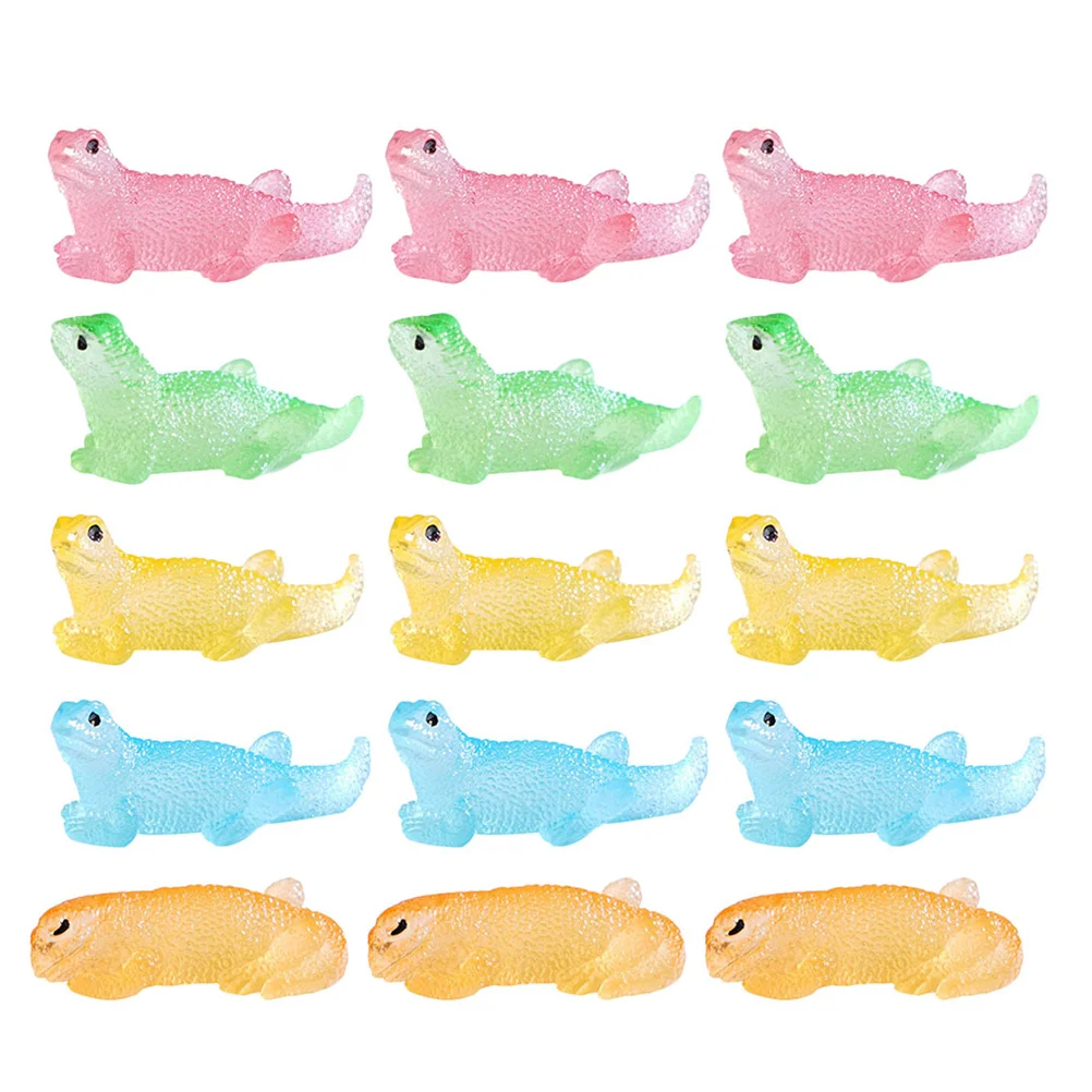 

15Pcs Luminous Lizard Miniatures Realistic Resin Small Animal Figurines for DIY Garden Decor Tiny Lizard Figurines