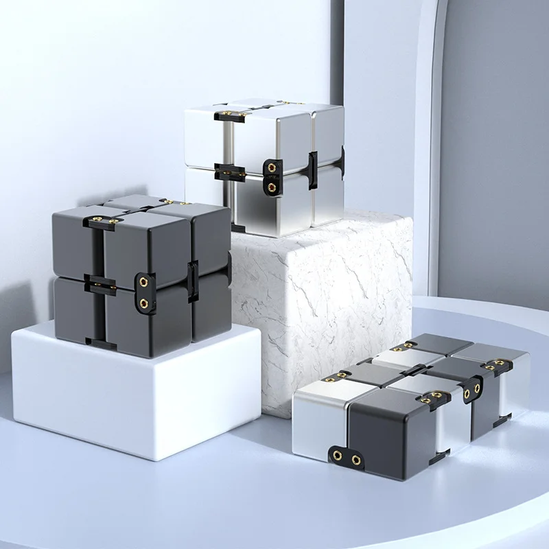 Aluminum Alloy Infinity Cube Infinite Flip Hand Fidget Block Adult Office Leisure Stress Relief Toy
