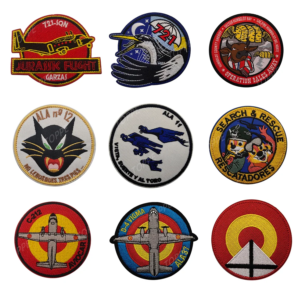 Spain air force embroidery motorcycle Patches ALA 37 Stripes 721 Badges