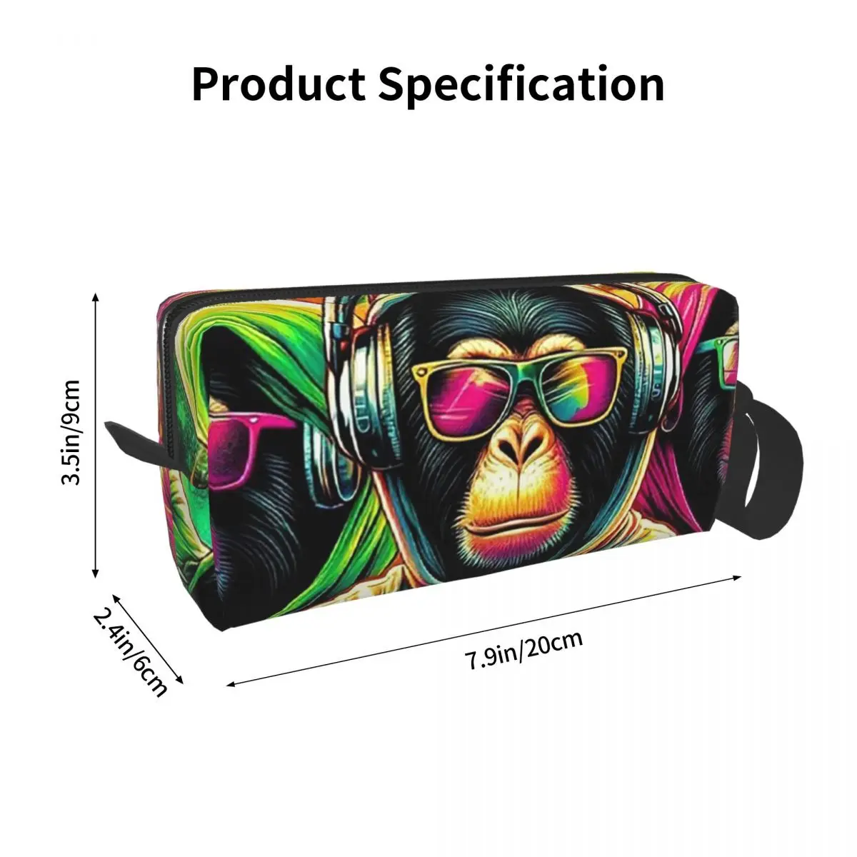 Three Monkeys With Vibrant Paint Splashes Pencil Case for Gifts Pen Box Pencil Bag Stationery Supplies Travel Women Cosmetic Bag