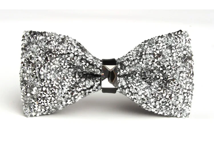 Men's rhinester wedding groom best man Pot tie high-grade exquisite banquet nightclub super flash diamond bow tie