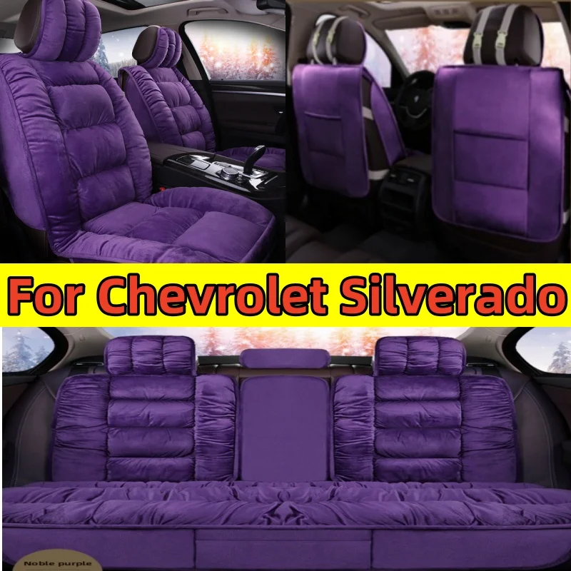

For Chevrolet Silverado car seat Cover Winter Thickened plush warm full Cover front and rear 5-seater seat protection cover