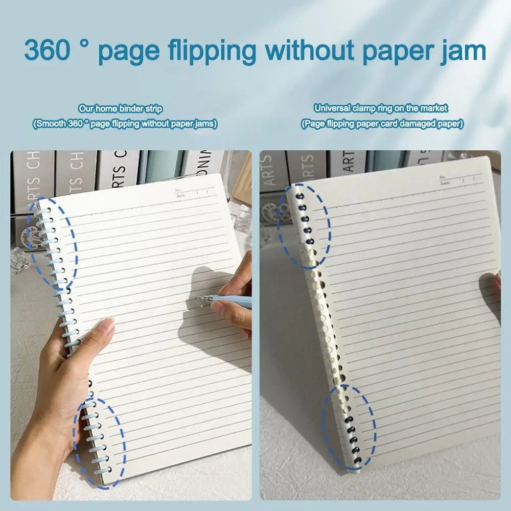 Neues Langlebiges A5/B5 Farbiges Ringbuch Notizbuch mit PP-Einband Nachfüllbares Liniertes Notizbuch mit Herausnehmbaren Blättern DIY Schul- und Bürobedarf – Detail 6