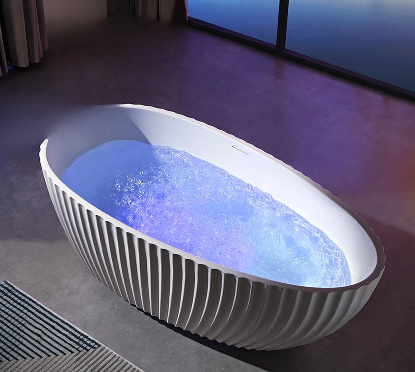 

Jacuzzi Deep Soak Hotel Household Oval Integrated Freestanding Bath