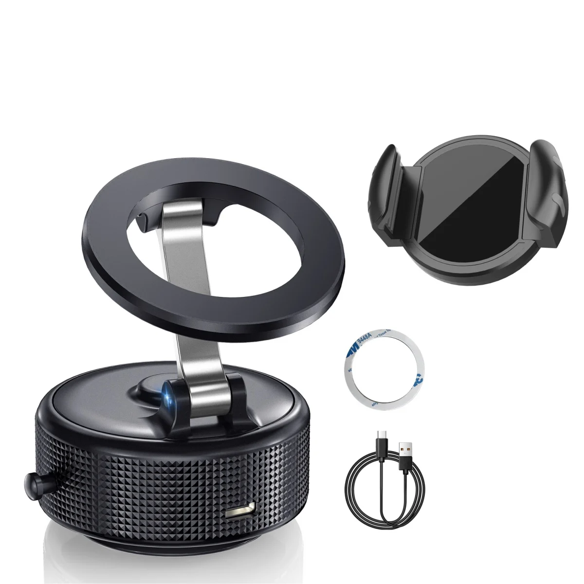 حامل هاتف السيارة المغناطيسي القوي تصميم قابل للطي 360 درجة °   حامل مكنسة كهربائية قابل للتعديل للسيارة/المكتب/الحمام/الاستخدام العالمي