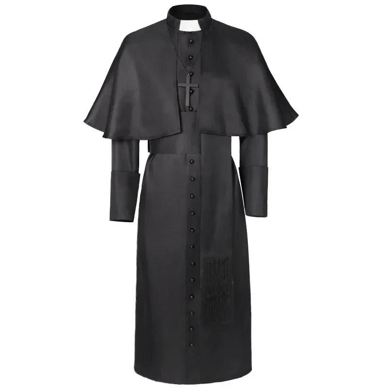 

Medieval Priest Costume Halloween Christmas Monk Robe Cloak