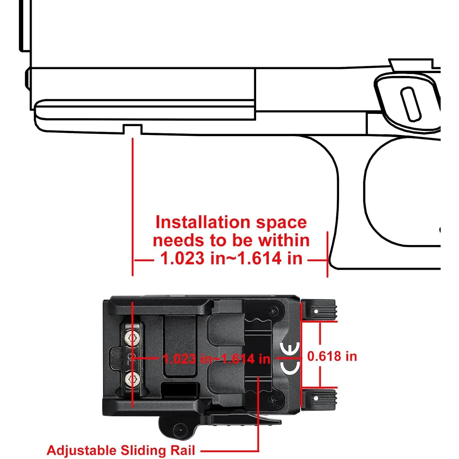 OLIGHT-Lampe d'Arme Magnétique PL-Mini 2 Valkyrie 600 Lm, Rechargeable par USB, avec Rail Réglable, Haute Performance CW LED