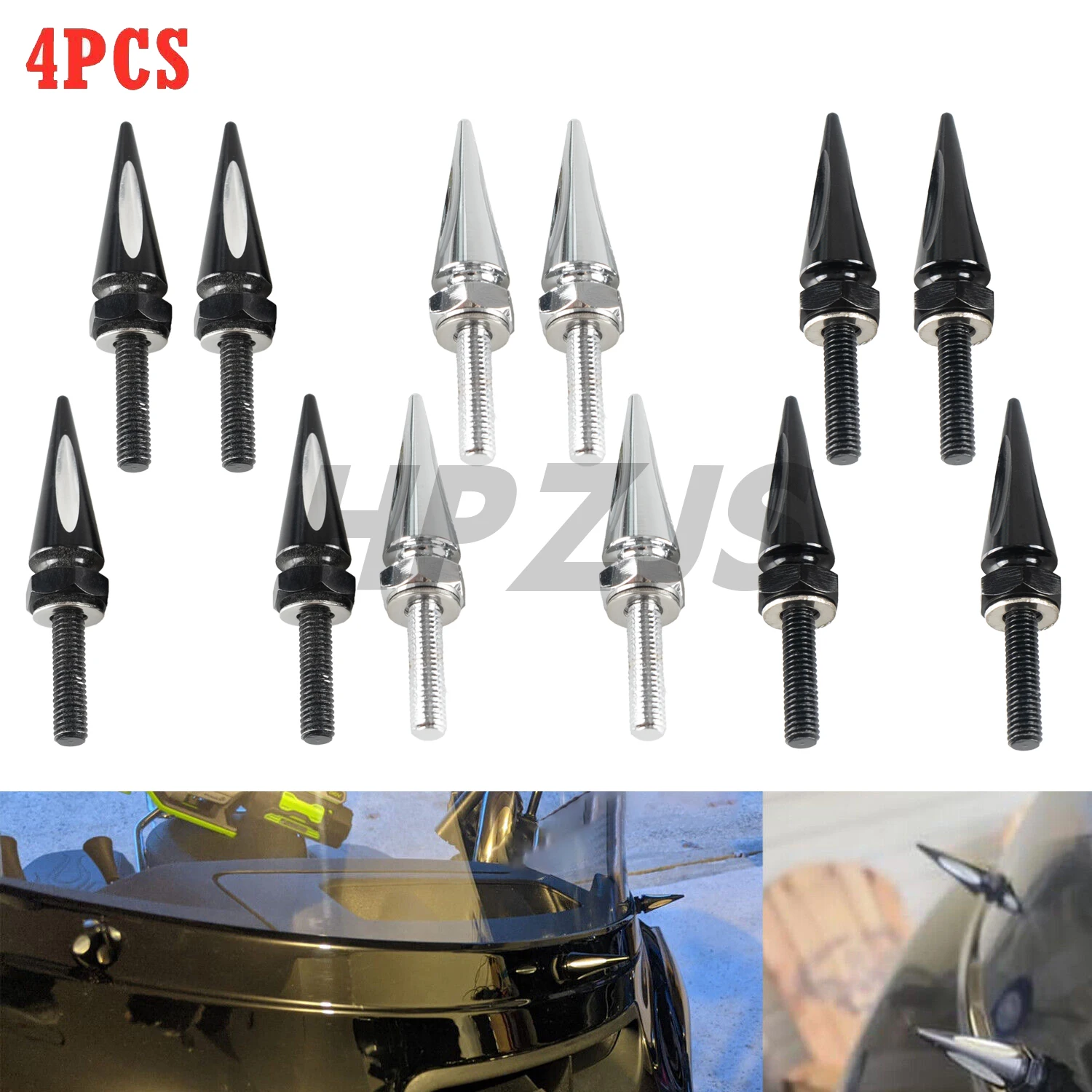 

CNC Aluminum Windshield Spike Bolts For Harley Motorcycle Road Glide FLTRX FLTRU FLTRXS 2015-2022 Black/Chrome