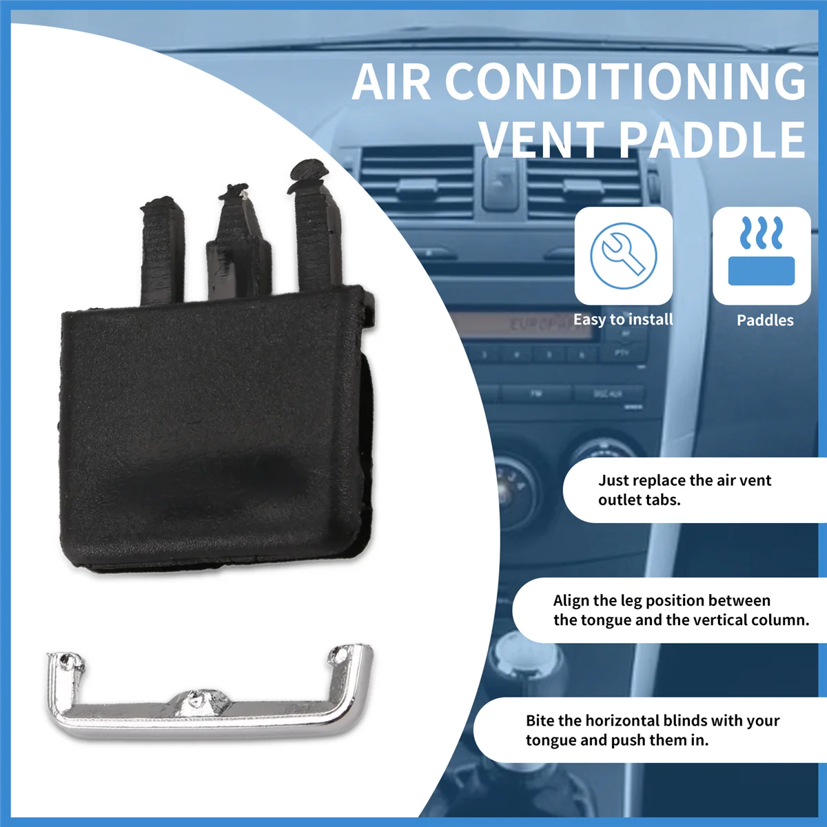 

Trending Front Left/Right Air Vent Outlet Tab Clips, AC Vent Adjustment Buckle Repair Kit for 2009