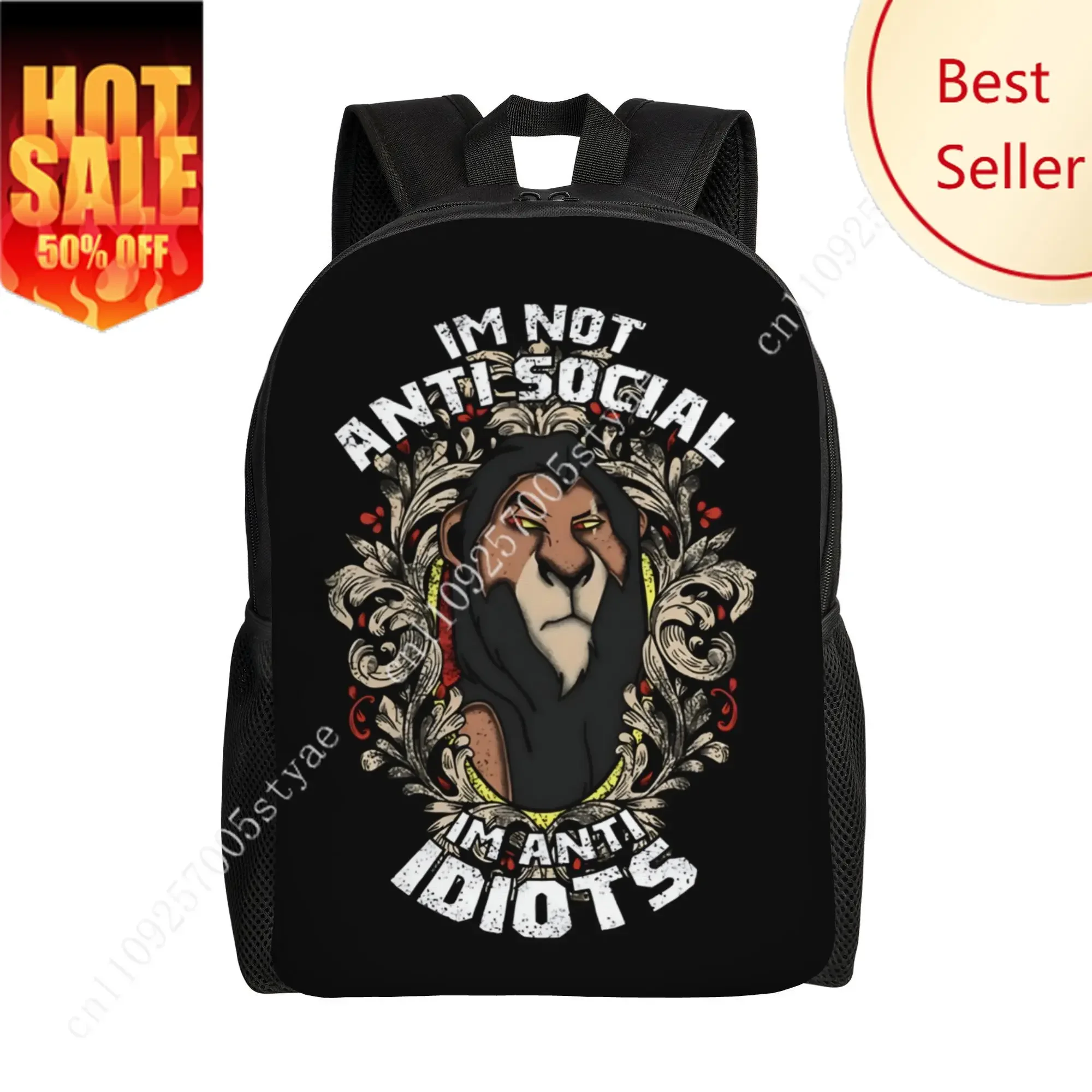 

Scar classic Backpack Disney Cartoon Decorate Fabric Bags Design Your Photo Logo Text Party Holiday Custom Gifts