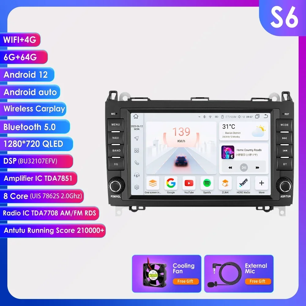 Android Auto Radio Voor Mercedes Benz B200 W245 W169 W639 B180 B160 B170 A150 W906 Auto Stereo Multimedia 8Inch Scherm Speler Gps