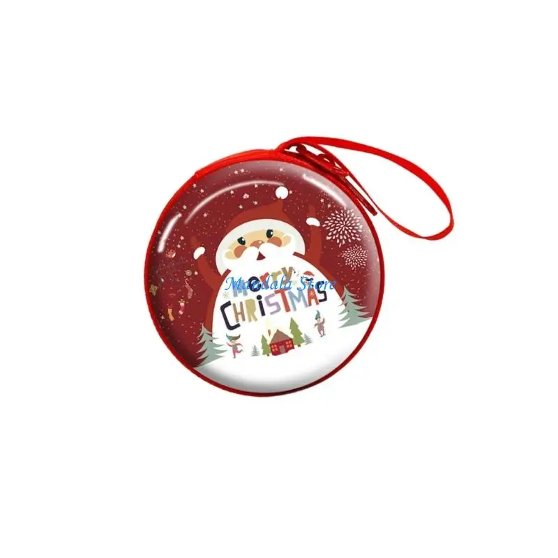 

U2JC Christmas Themed Childrens Tin Money Holder Cartoon Character Design Safe Pocket Storage For Coin School Supplies Gift