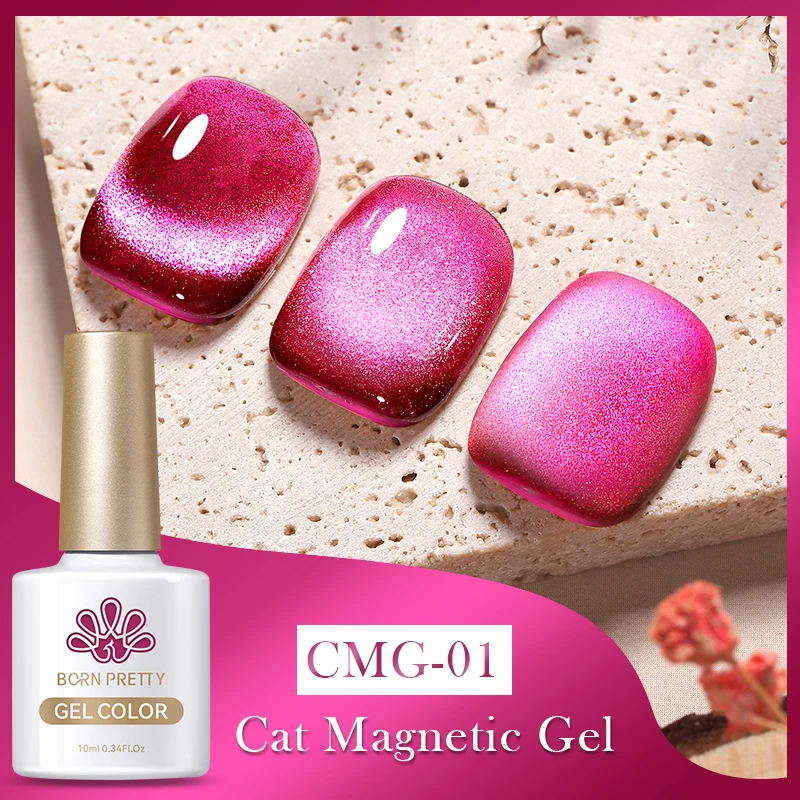 BORN PRETTY 10ml Red Cat Magnetic Gel Nail Polish Jelly Amber Color Soak Off UV LED Semi Permanent Gel Nail Art