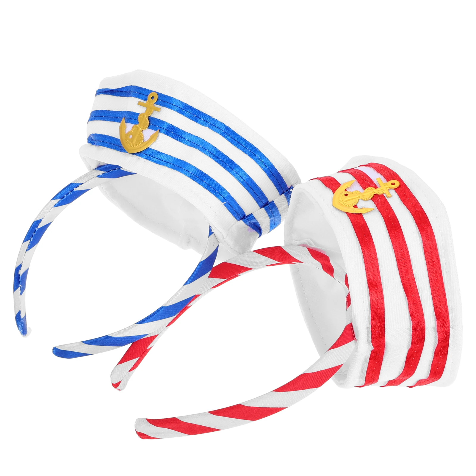 

2Pcs Captain Hat Headbands Sailor Hat Hair Hoops Navy Marine Costume Accessories Party Cosplay Supplies for Halloween