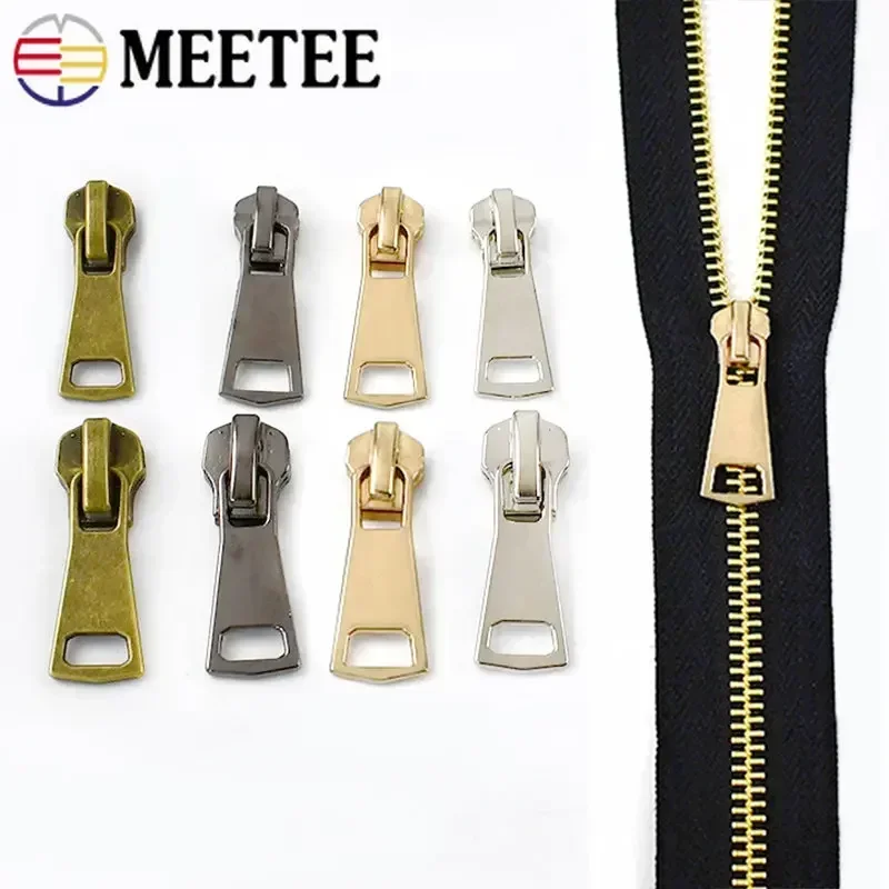 5/10Pcs 5# 8# Zipper Slider for Metal Zippers Tape Reversible Decorative Zip Puller Head Repair Kit Bag Zips Lock Sew Accessory