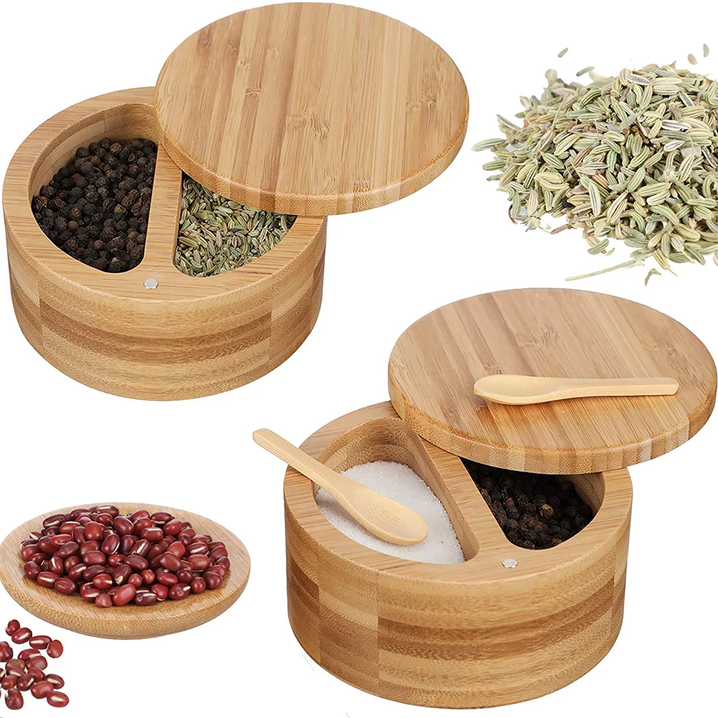 

Spice Box 2 Compartments Seasoning Container Sugar Salt Pepper Jar Condiments Keeper Mini Can Barbeque Picnicking Home Gadget