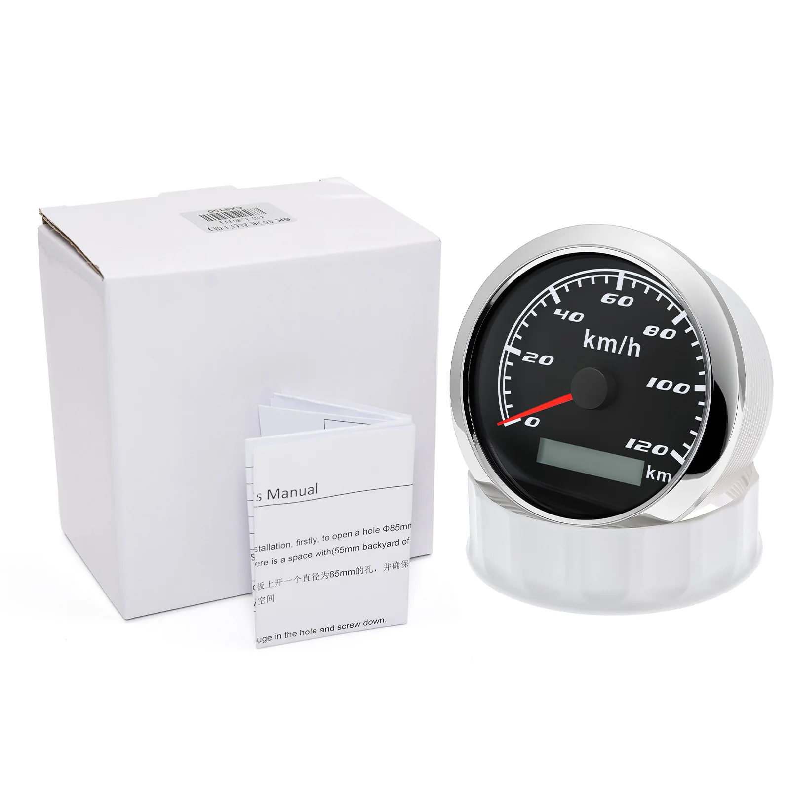85mm Digital Speedometer CAN 0-120KMH Speed Gauge With RED Backlight Waterproof Speed Instrument For Marine Boat Car Yacht 6