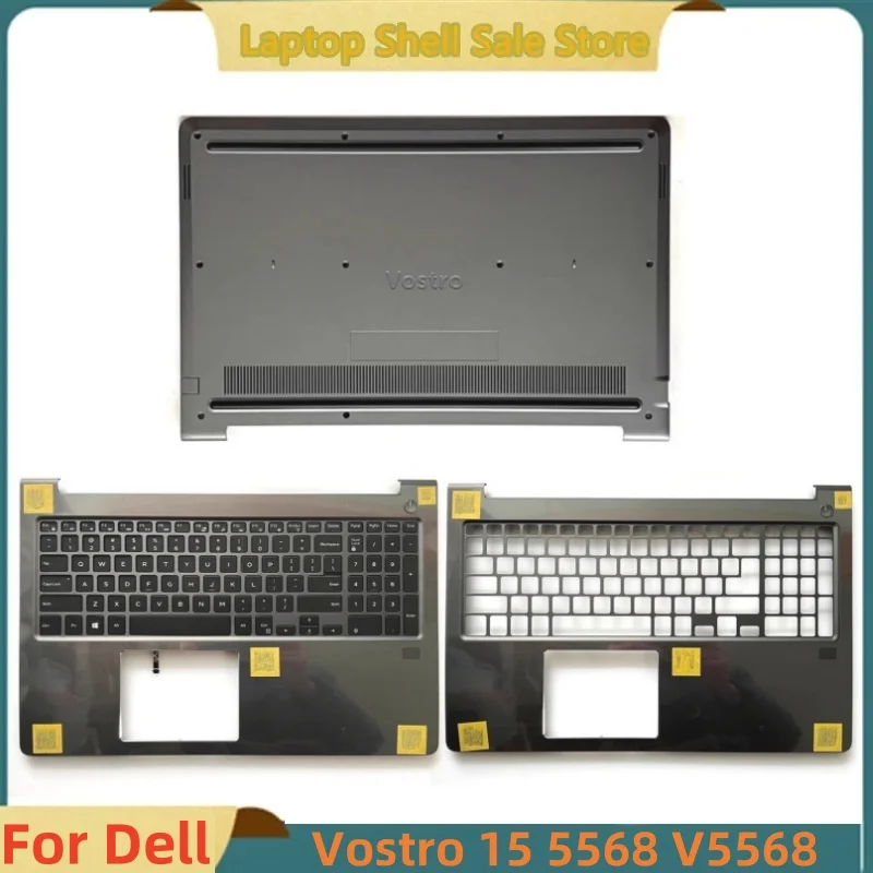 

New For Dell Vostro 15 5000 5568 V5568 Laptop Upper Case Palmrest Cover Backlight Keybord/Lower Case Bottom Base Covere