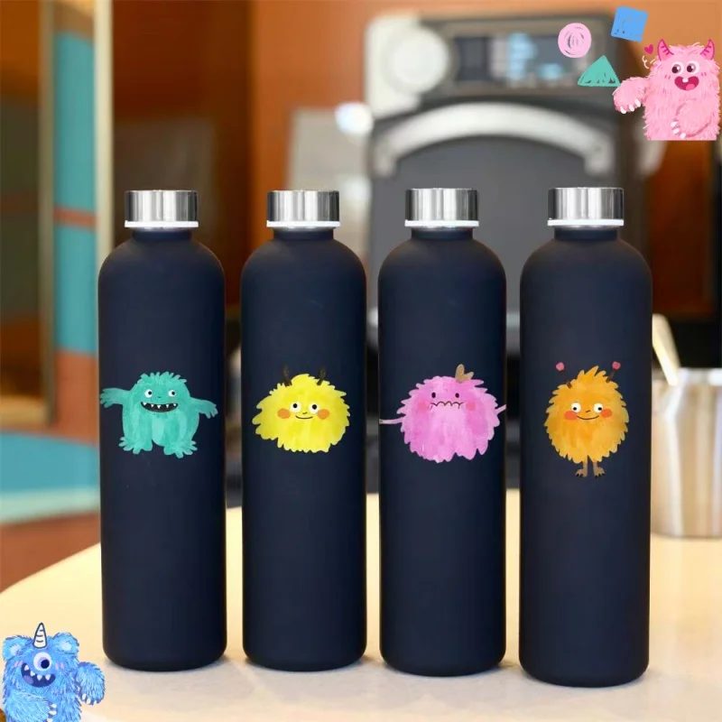 

Чашка для воды большой емкости с 3D-печатью и рисунком мультяшного монстра — матовая текстура премиум-класса, универсальная для занятий спортом на открытом воздухе и дома