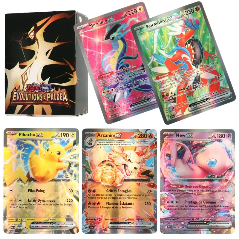 60-120Pcs French Pokemon cards Koraidon Miraidon EX Anime collect trading Card Birthday gift for children