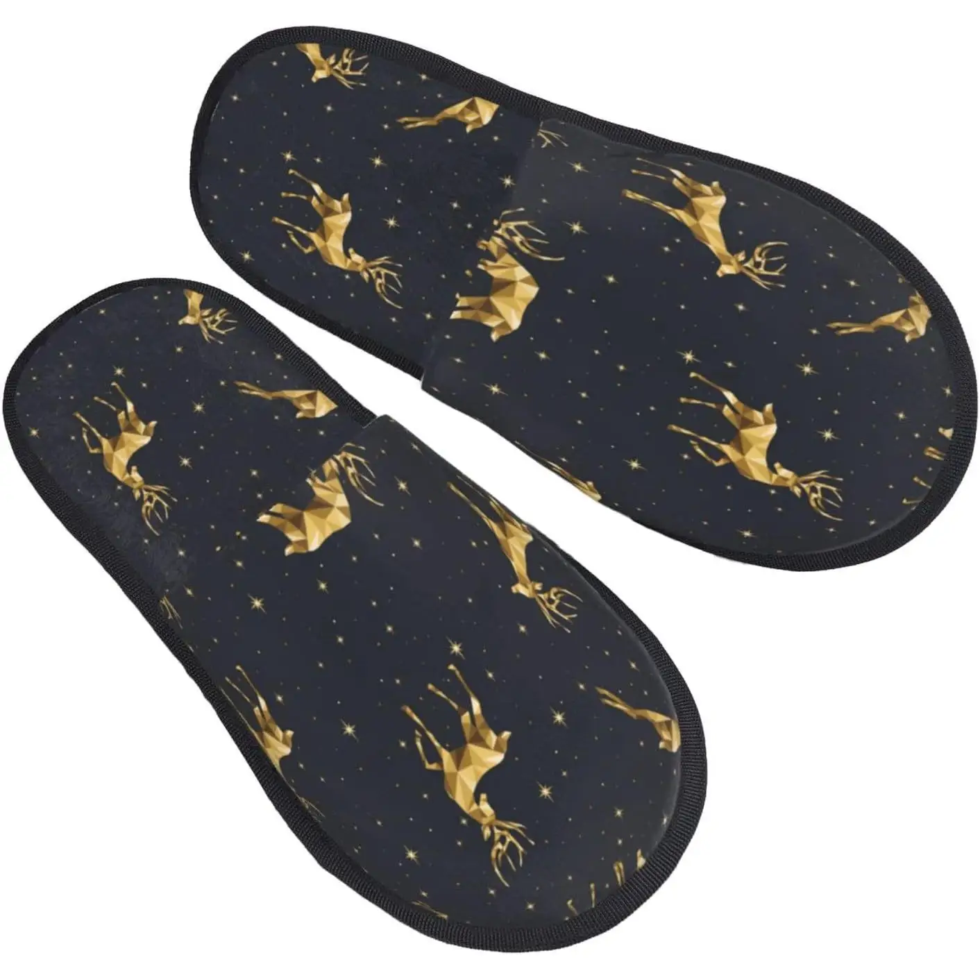 

Women'S Fuzzy Slippers Christmas Deers Warm Furry Slippers With Non Slip Winter Slip-On Indoor Outdoor Plush House Slippers