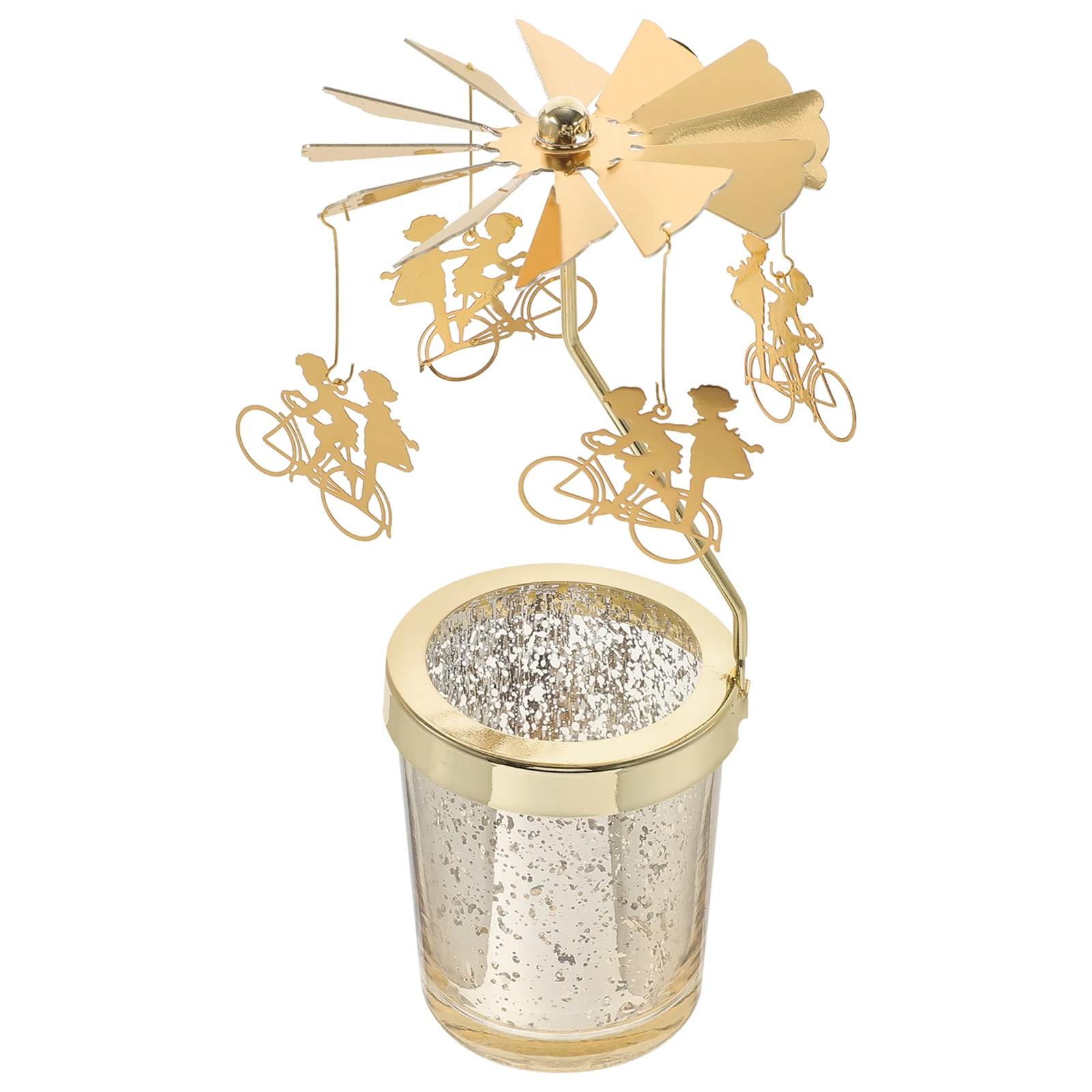 

Rotating Holder Metal Tabletop Decorative Candlestick For Christmas Party Home Wedding Decoration