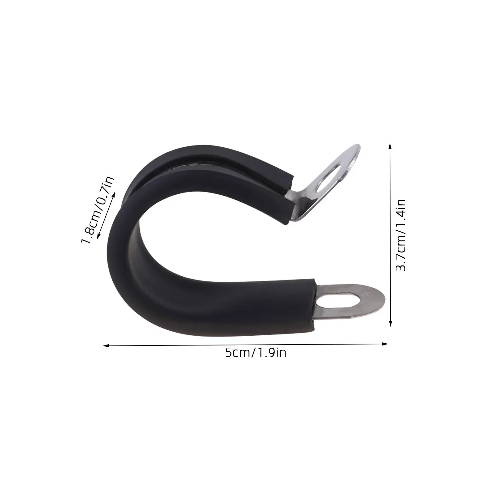 12Pcs R-Type Cable Clip Practical Fixing Clip Convenient Wire Clamp for Home Factory Automobile Black 5x3x1.8cm