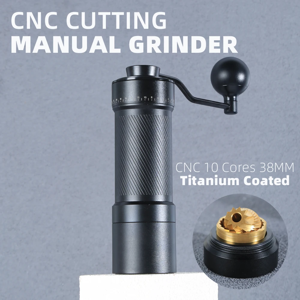 

Havmore Barista Espresso Travel Hand Manual Rechargeable 38mm Core Titanium Coated Conical Burr Coffee Grinder Mill Machine