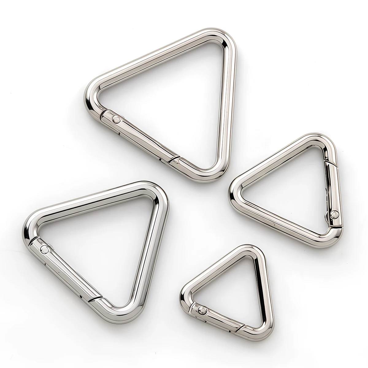2 Stück Dreieck-Federriegel, zum Öffnen geeignet, O-Ring-Schnalle, für Lederhandtaschen, Gürtel, Riemen, zum Verbinden von Schlüsselringen, Anhängern, Schlüsselanhängern, Schnappverschluss, Clip – Detail 5