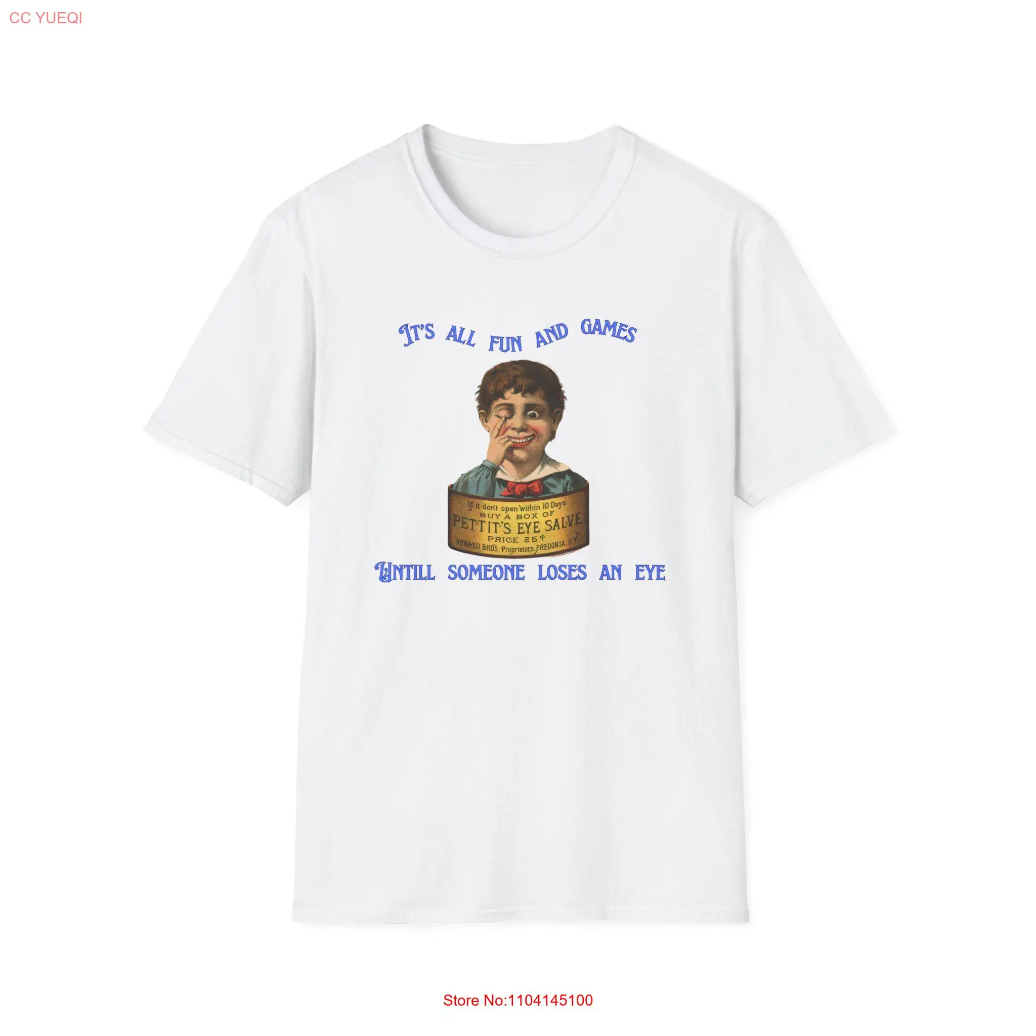 

It Is All Fun Games Until Someone Puts Out An Eye Soft Style T Shirt Vintage Ad Time Warning Funny Novelity