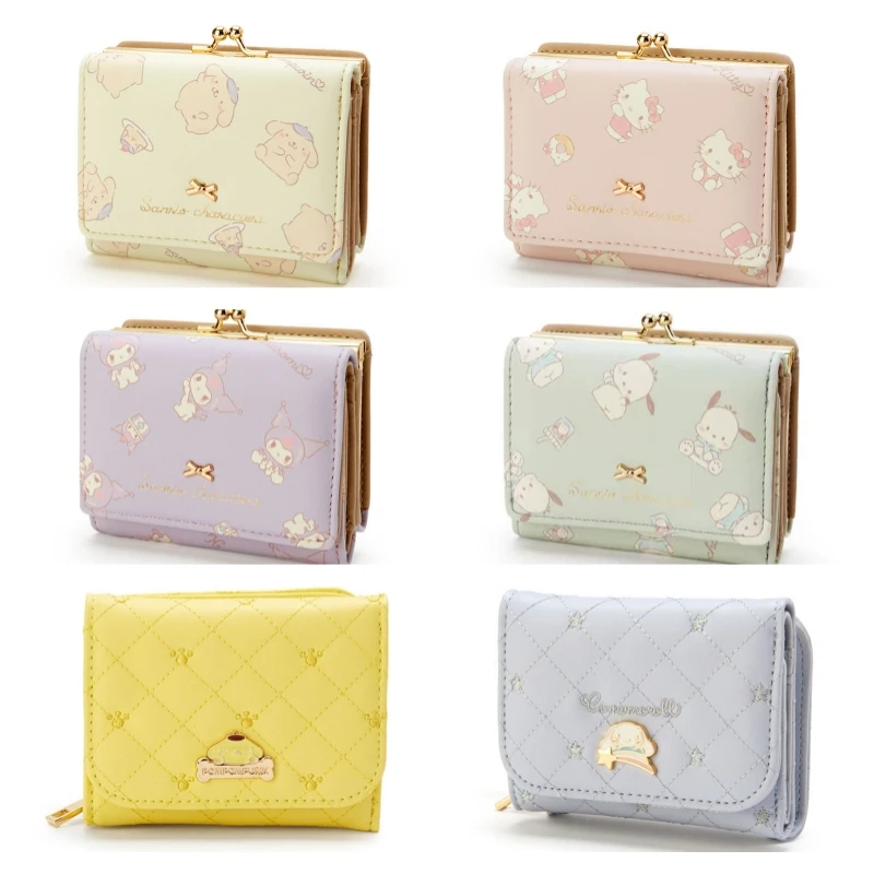 Sanrio Hello Kitty PU Leather Purse Kuromi  Ladies Card Holder Wallet Cinnamoroll Coin Purse My Melody Money Bag view 4